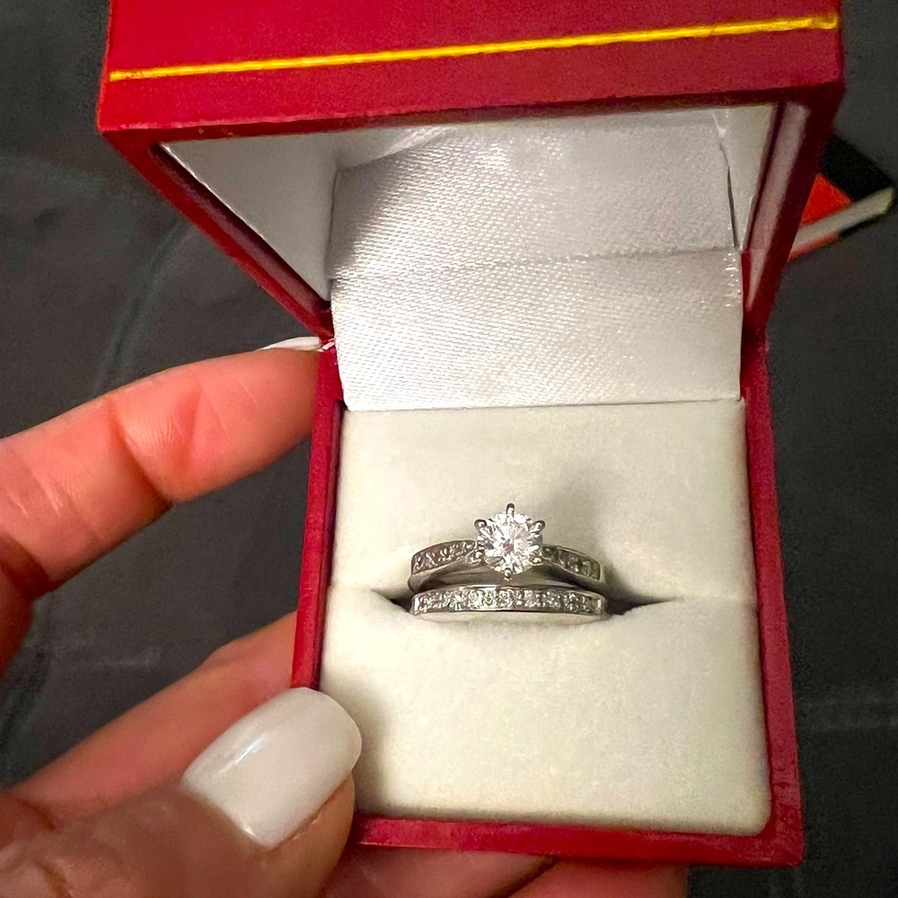 Engagement Platinum Ring Set